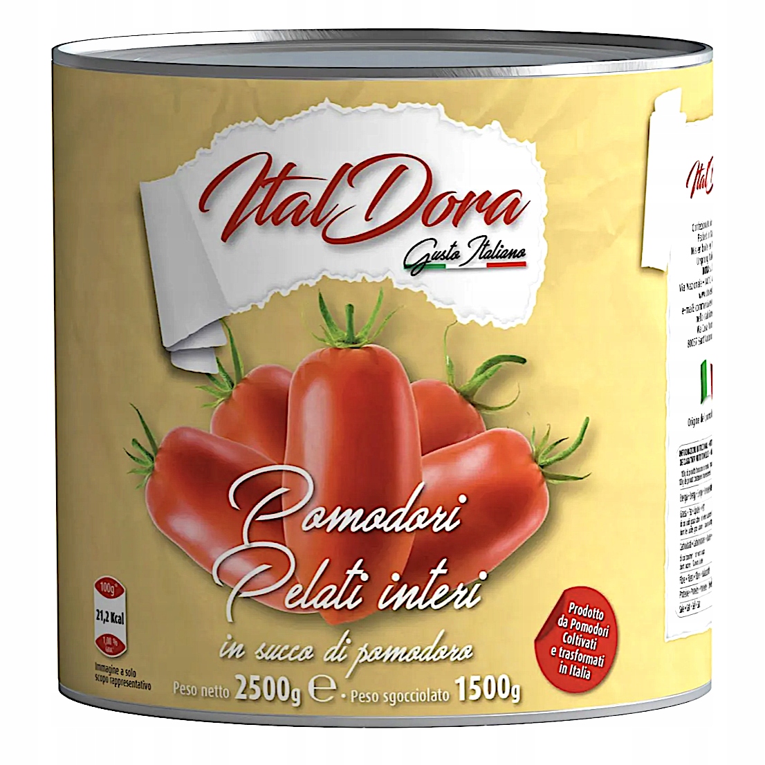 Pomidory całe bez skórki w zalewie 2,5 kg