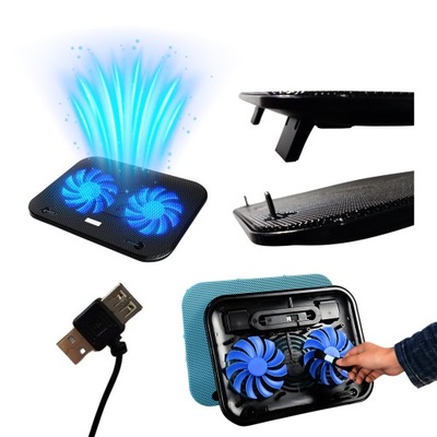 Gembird Podstawka Chłodząca do Laptopa 15 cali z Wentylatorem 12cm i Podświetleniem LED