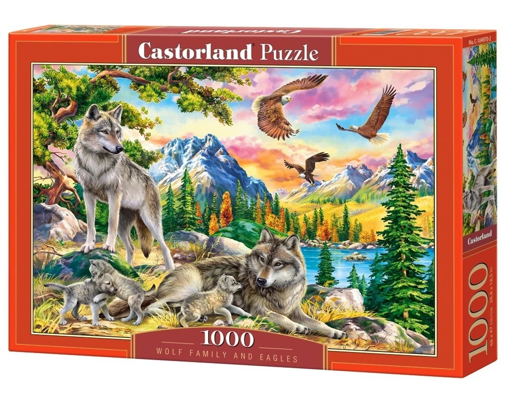 Castorland Puzzle 1000 elementów - Rodzina Wilków i Orły - relaksująca układanka dla dorosłych
