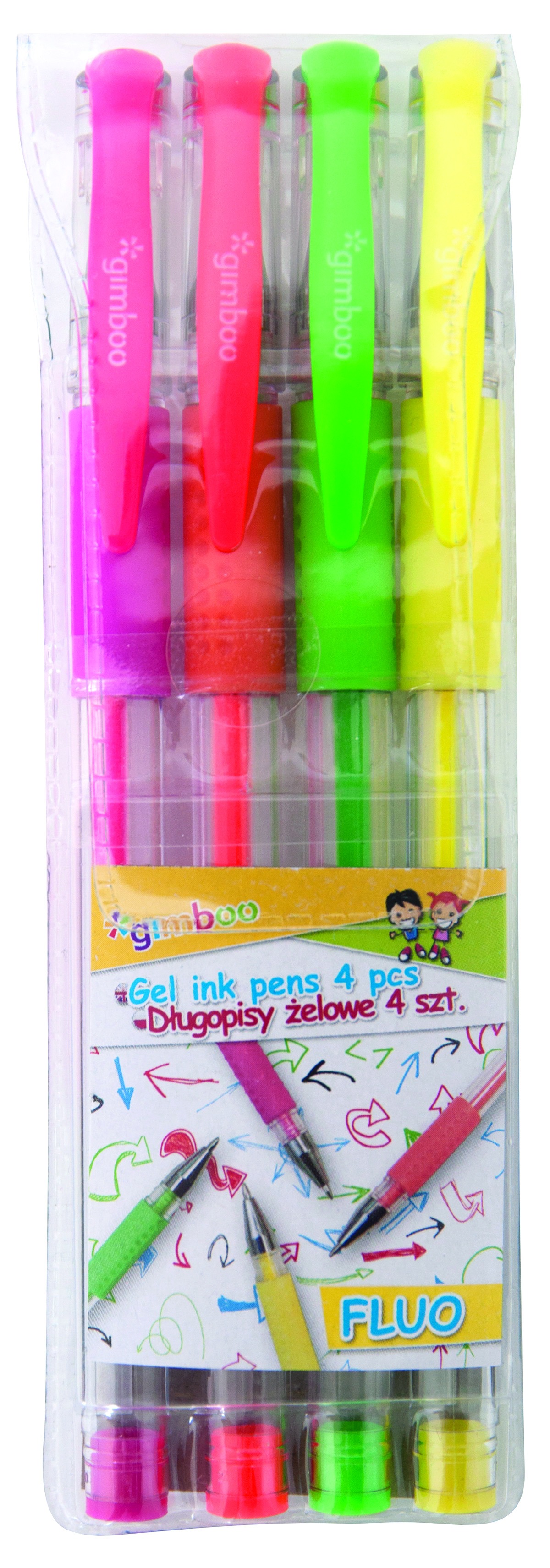 Długopis Gimboo żelowy Fluo 4 kolory