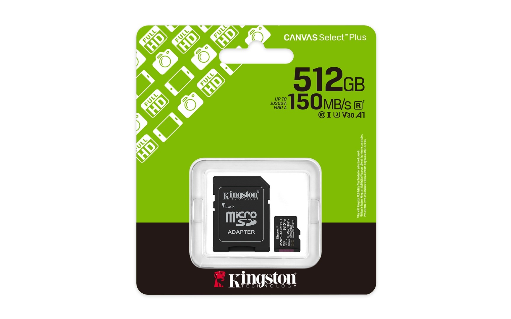 Karta pamięci microSDXC Kingston Canvas Select Plus 512 GB z adapterem