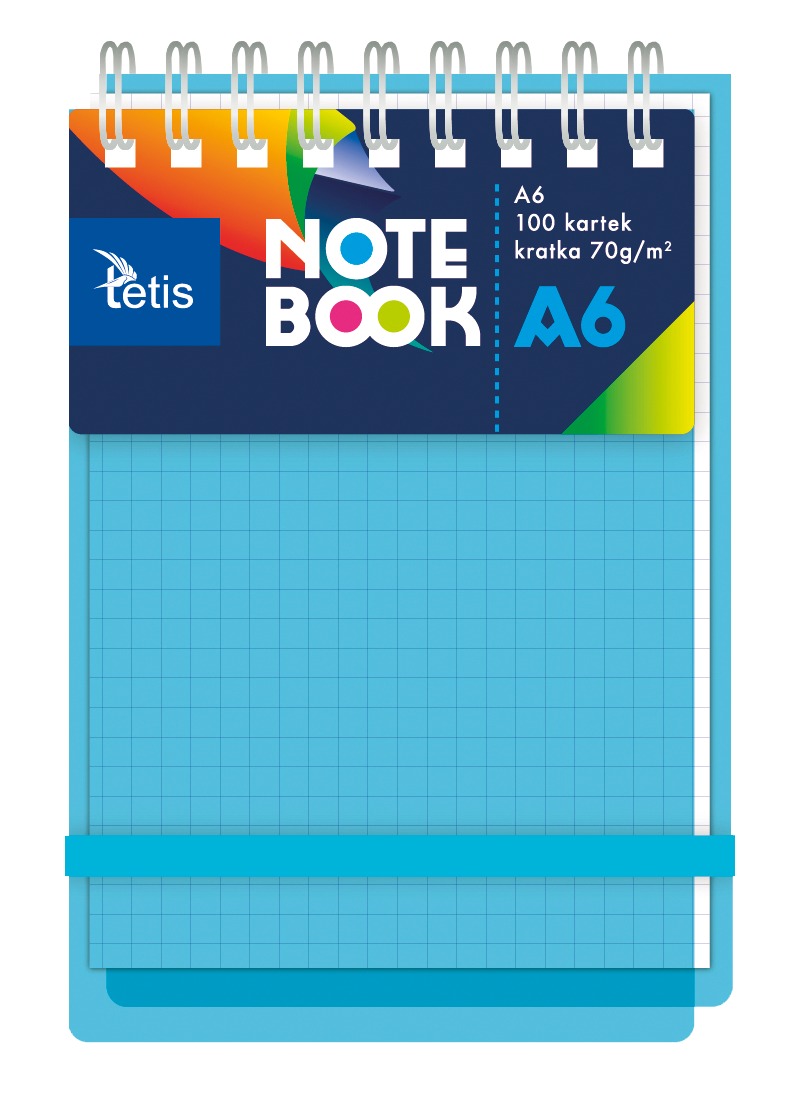 Tetis Kołonotatnik A6 100 kartek kratka - praktyczny i trwały